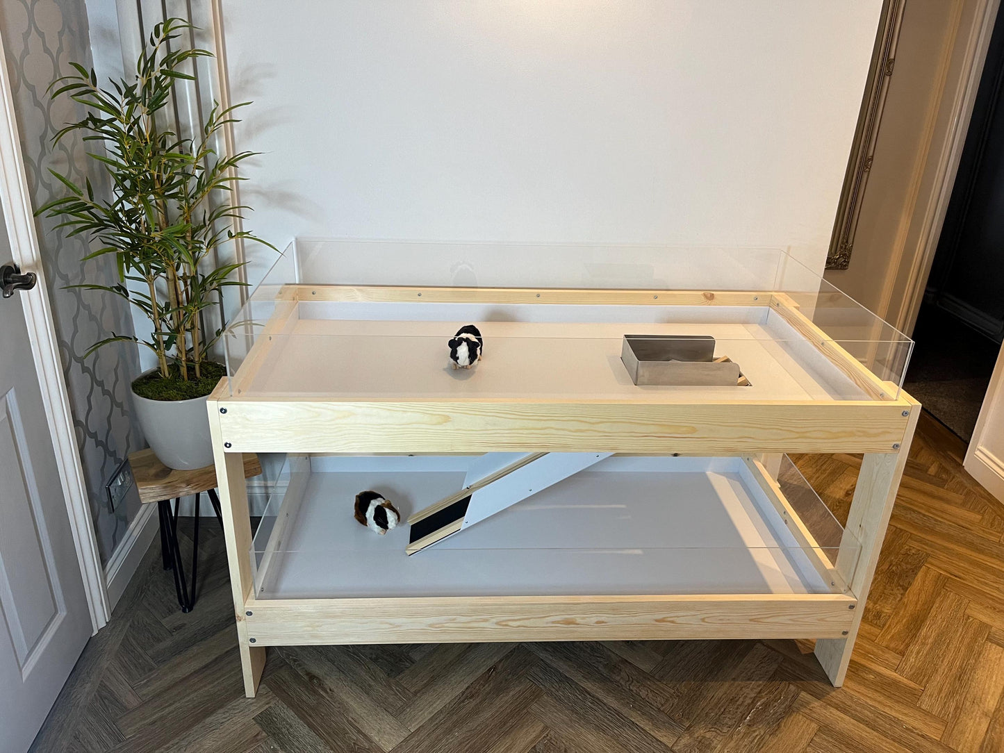 Large Indoor Guinea Pig Enclosure - Two Levels Joined with Ramp