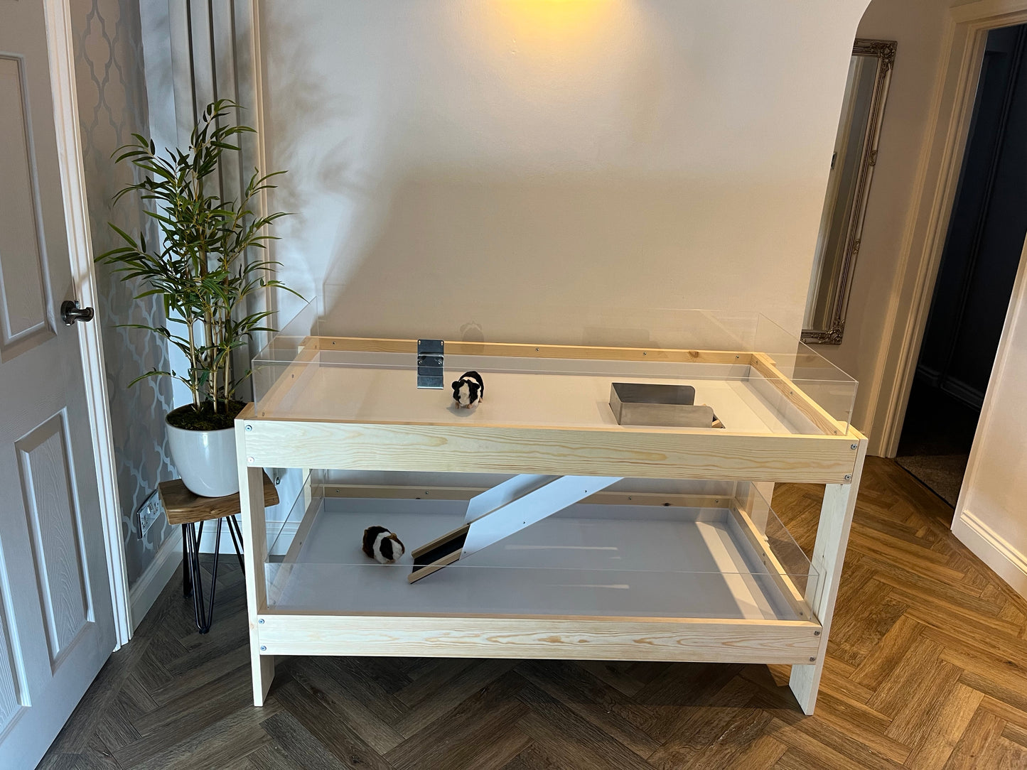 Large Indoor Guinea Pig Enclosure - Two Levels Joined with Ramp
