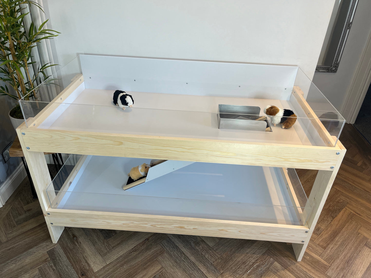 Large Indoor Guinea Pig Enclosure - Two Levels Joined with Ramp