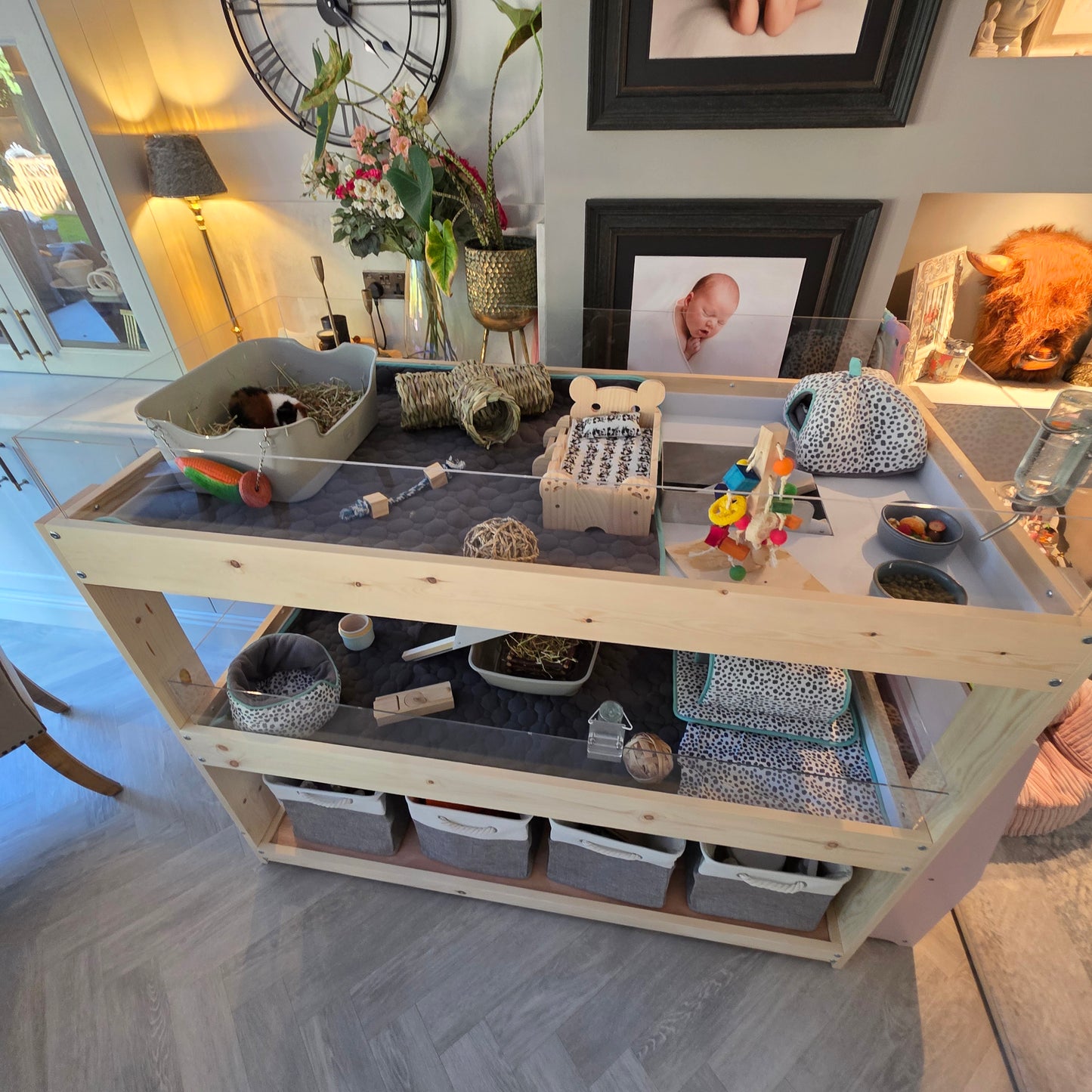 Large Indoor Guinea Pig Enclosure  - Three Levels Joined with Ramp