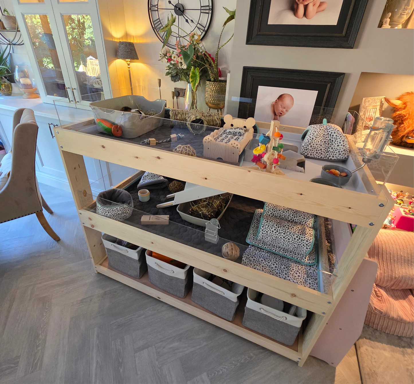 Large Indoor Guinea Pig Enclosure  - Three Levels Joined with Ramp