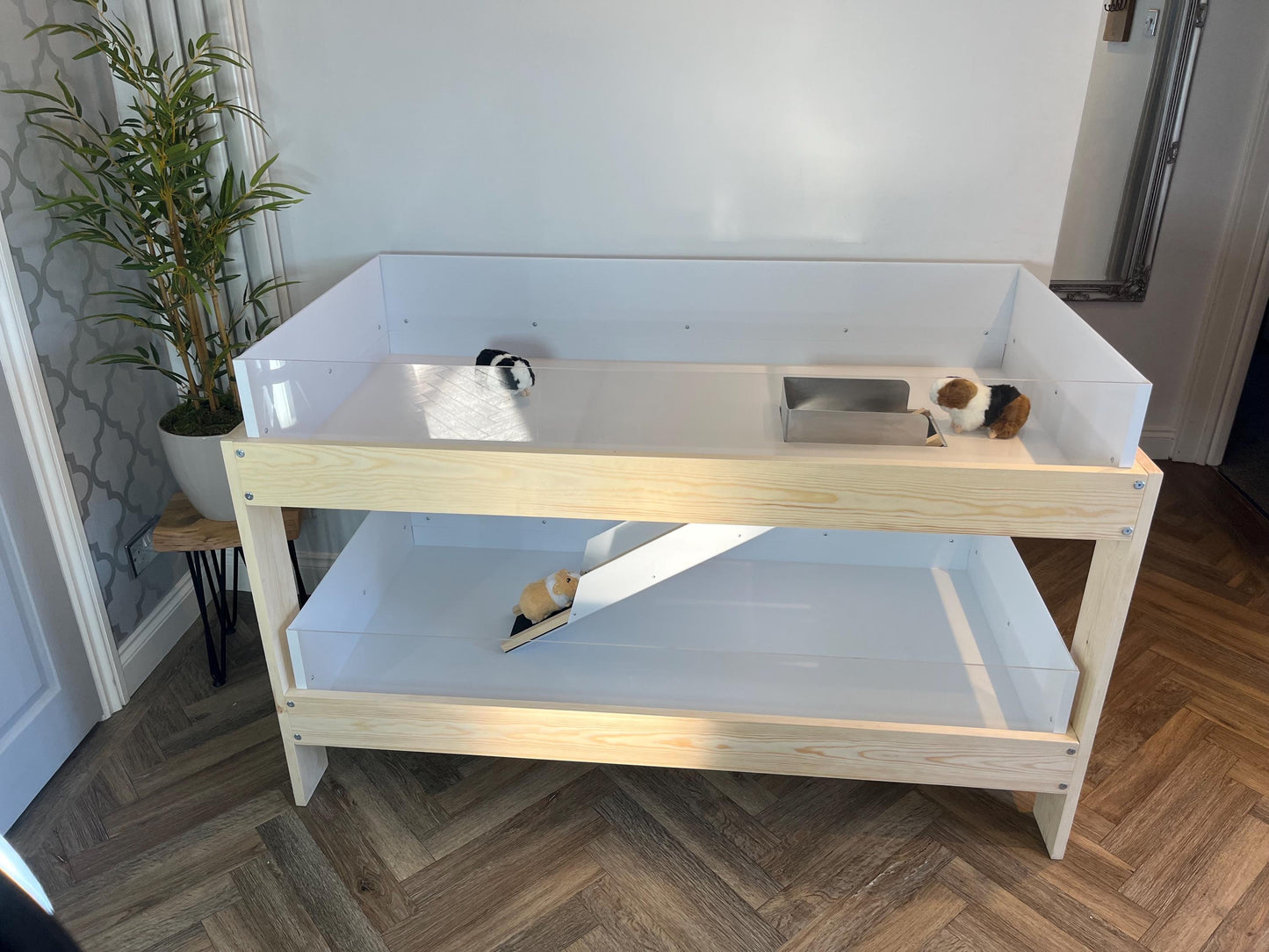 Large Indoor Guinea Pig Enclosure  - Two Levels Joined with Ramp