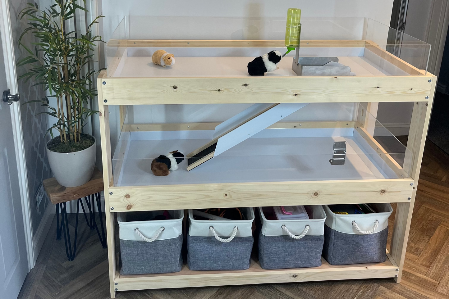 Large Indoor Guinea Pig Enclosure  - Three Levels Joined with Ramp