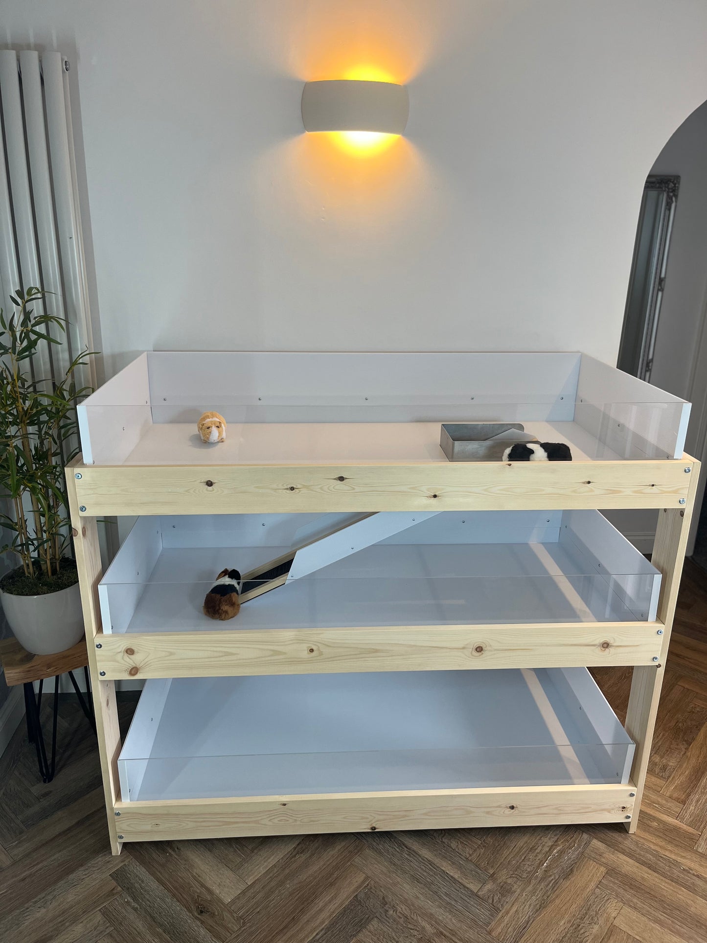 Large Indoor Guinea Pig Enclosure  - Three Levels Joined with Ramp